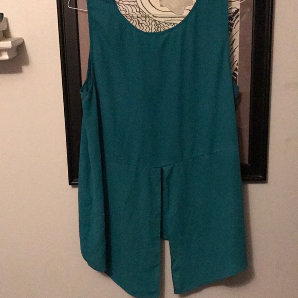 Tunic Teal Sleeveless Cami with Detail Back - Picture 1 of 5